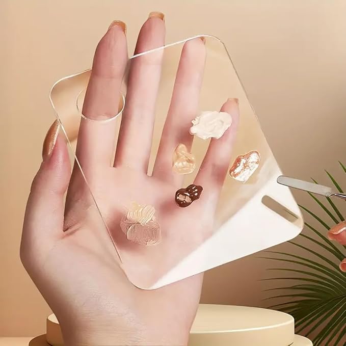 2pcs Acrylic Makeup Palette, Cosmetic Makeup Mixing Tray