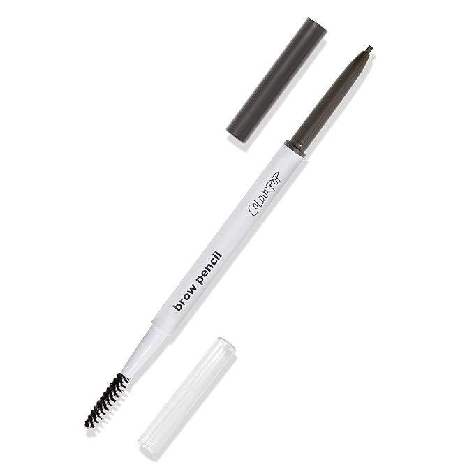 ColourPop Defining Eyebrow Pencil - Precision Brow Pencil Tip for Natural Hair-Like Strokes - Long-Lasting Buildable Color with Attached Spoolie & No Sharpening Needed - Soft Black (0.003 oz)
