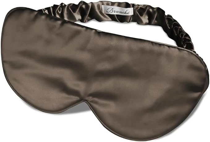 Branche Beauty Silk Eye Mask Pour Homme - Stylish 100% 6A Silk 22 Momme Sleep Mask, Eye Cover, Shade Blindfold Sleeping Mask for Luxury Sleep for Men Gifts for Him (Driftwood)