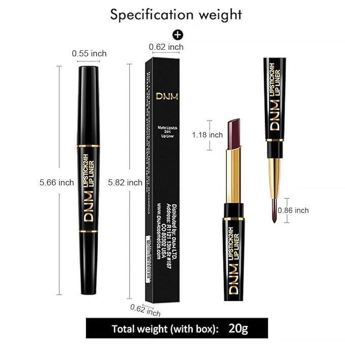 2-in-1 Dark Burgundy Wine Matte Lip Liner and Lipstick Set – Long Lasting 24H Waterproof Red Lip Stain, Smudge Proof Lip Pencil Kit, Lip Makeup for Women and Girls, 09 Combo lapiz de labios