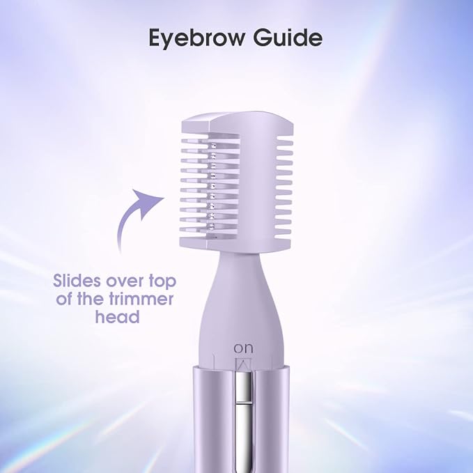 TOUCHBeauty Eyebrow Hair Trimmer for Women, Painless Precision Eyebrow Shaper, Pen-Shaped Hair Remover Razor for Face Chin Neck, Upper-Lip, Peach-Fuzz Mini Sized Battery-Operated Purple Color 1658A
