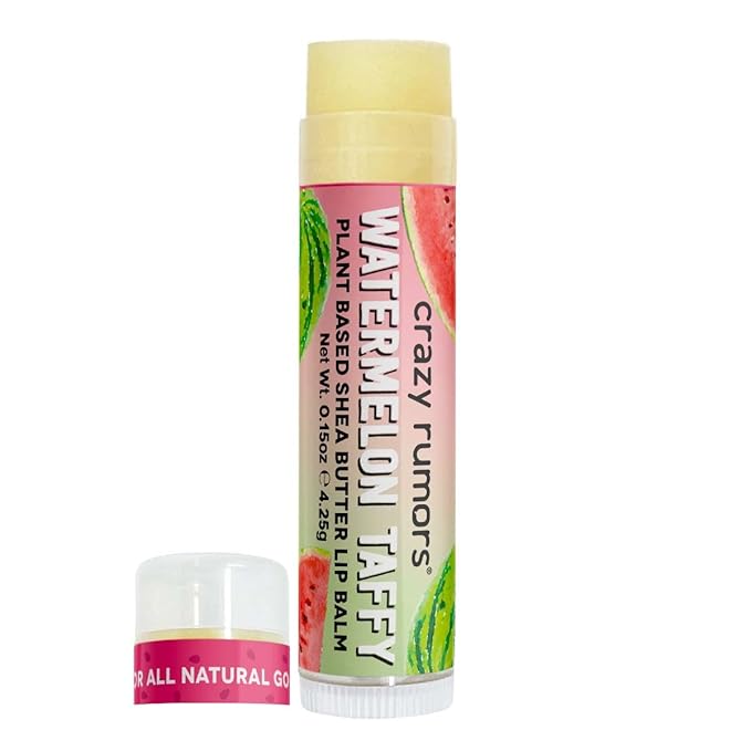 Crazy Rumors Watermelon Taffy Lip Balm. 100% Natural, Vegan, Plant-Based, Made in USA (1-Pack)