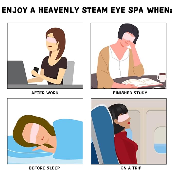 16 Pack Steam Eye Mask for Dry Eye Care - Bulk Disposable Heating Eye Mask for Dark Circles and Puffiness Relief Soothing Moisturizing Warm Eyes Care Pads Relax Therapy, Fragrance Free
