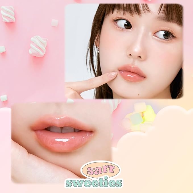 ETUDE Over Glowy Lip Gloss #3 Peach Sorbet | Non-Sticky Vegan Lip Tint | Moisturized & Long-lasting Lip Gloss | Daily Tint for Dry Lips, Korean Makeup, K-beauty, Perfect for Gift