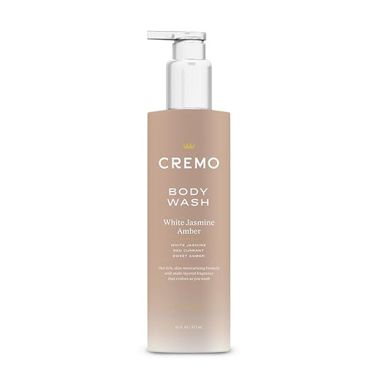 Cremo White Jasmine Amber Skin Moisturizing Body Wash for Women, Notes of White Jasmine, Red Currant, and Sweet Amber, 16 Fl Oz