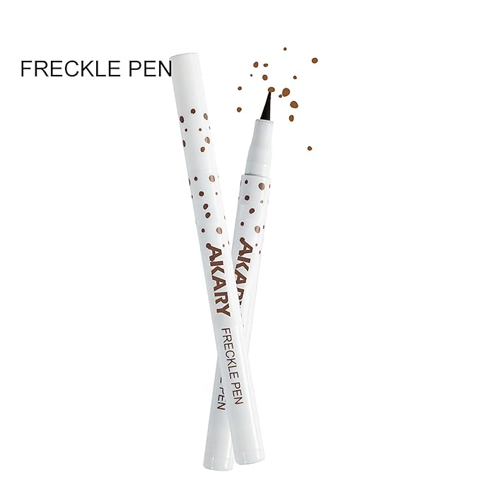 AKARY Freckle Pen Professional Lifelike Face Concealer Point Out Natural Waterproof Longlasting Soft Artificial Freckles Fine Makeup Freckle Pen Life Face Decoration (#02 Natural coffee)