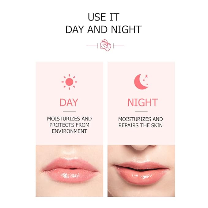 BIOAQUA Strawberry Fruit Moisturizing Lip Mask Hydrating Oil Dry Lips Repair Cracked Skin Cream 13g 0.46oz