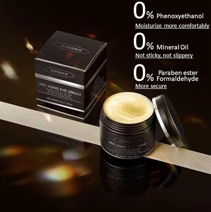 SUPERBUS Anti Aging Eye Cream, Anti Wrinkle, Fade Fine Lines, Reduce Bags and Light / Dark Circle Under the Eyes, Firming Around the Eyes