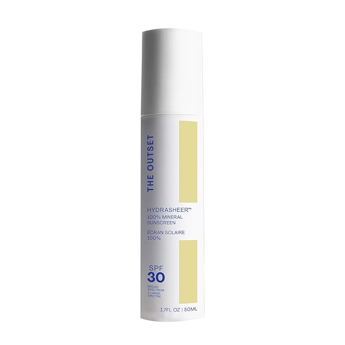 The Outset Hydrasheer 100% Mineral Hydrating Sunscreen SPF 30 - UVA/UVB protection - Face, Lightweight, Clean, Vegan Free - Sensitive Skin - 1.7 fl oz