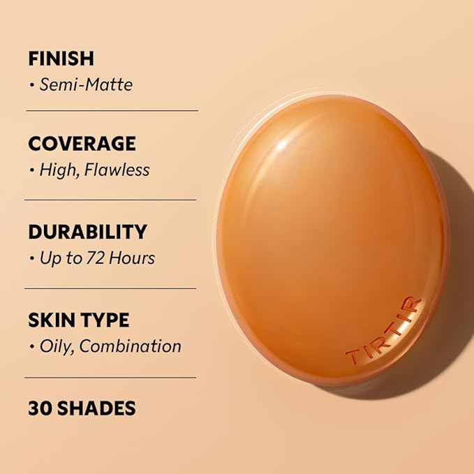 TIRTIR Mask Fit Ai Filter Cushion Foundation | AI-Like Semi-Matte Finish - Up to 72-Hour Medium to Full Coverage Korean BB Cushion Make up Beauty, #27C Cool Beige, 0.63 Fl Oz