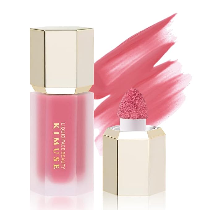 KIMUSE Soft Cream Blush Makeup, Liquid Blush for Cheeks, Weightless, Long-Wearing, Smudge Proof, Natural-Looking, Dewy Finish