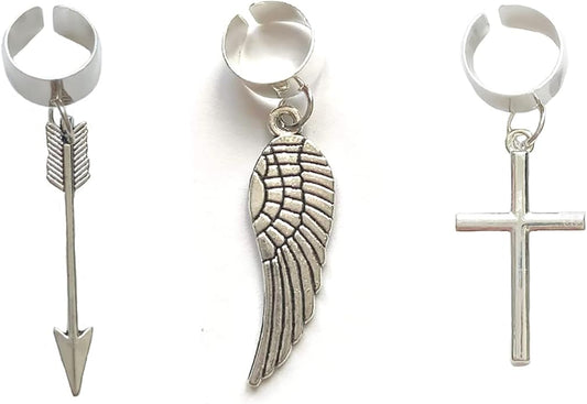 Angel Wings Ear Cuffs 3Pcs Arrow