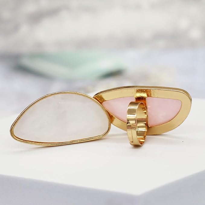 2 Pcs Nail Art Palette Ring Nail Color Mixing Tray Nail Polishing Palette Makeup Foundation Mixing Plate with Finger Ring for Nail Salon Shop Heart