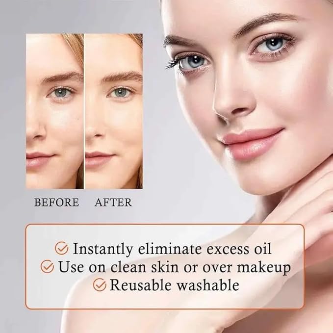 Oil-Absorbing Volcanic Face Roller set with blotting paper and 2PC Replaceable Volcanic Balls,Reusable Portable Oily Skin Control Roller, Instant Results Remove Excess Shine Rolling (White Set)