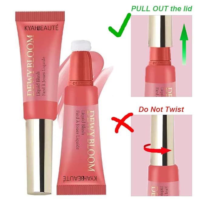 Mysense Liquid Blush Makeup Wand, Soft Cream Blush for Cheeks Tint, Matte Blush Contour Wand with Cushion Applicator, Dewy Finish, Weightless, Fresh Natural-Looking, 103 Rosa-Cool Pink, 0.34fl.oz