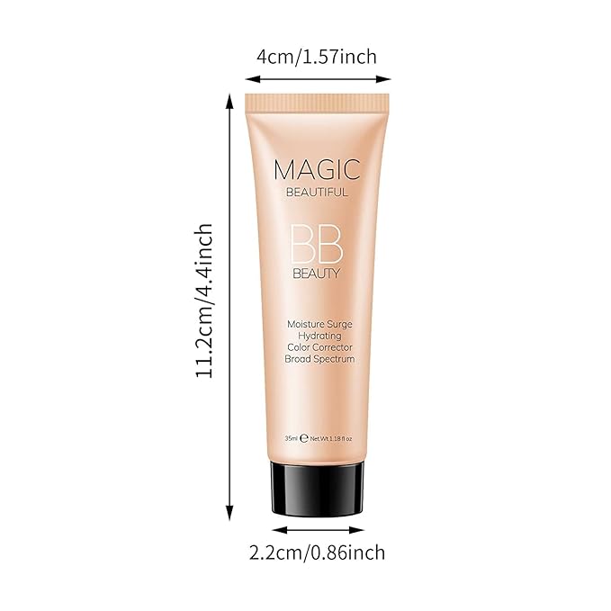 2 Pcs BB Cream Full Coverage Foundation,Hydrating Natural skin tone)