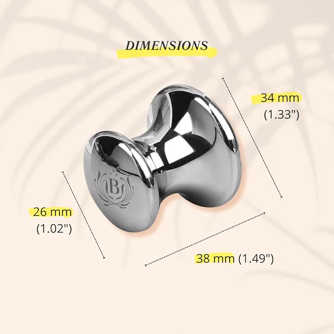 Blumenes - Mushroom Gua Sha Tool - Stainless Steel Massage Tool for Face & Body - Cold & Heat Retention for Relaxing Spa Experience - Durable Stainless Gua Sha for Enhanced Skincare Routine