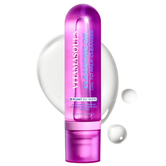 Vitamasques Oil to Milk Cleanser Face Wash & Makeup Remover – Korean Cleansing Oil for Face, Deep Pore Clean, Gentle Facial Oil Cleanser, Quick Rinse-Off & No Oily Residue (4.05 Fl Oz)