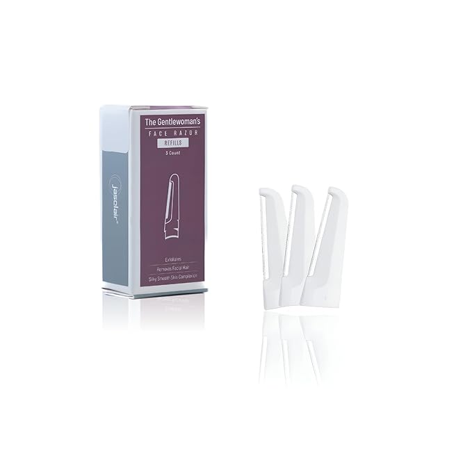 Dermaplaning Refill Blades - 3 Count, Compatible with Gentlewoman’s Face Razors, Smooth and Gentle Exfoliating Facial Razor for Women, Premium Peach Fuzz Removal