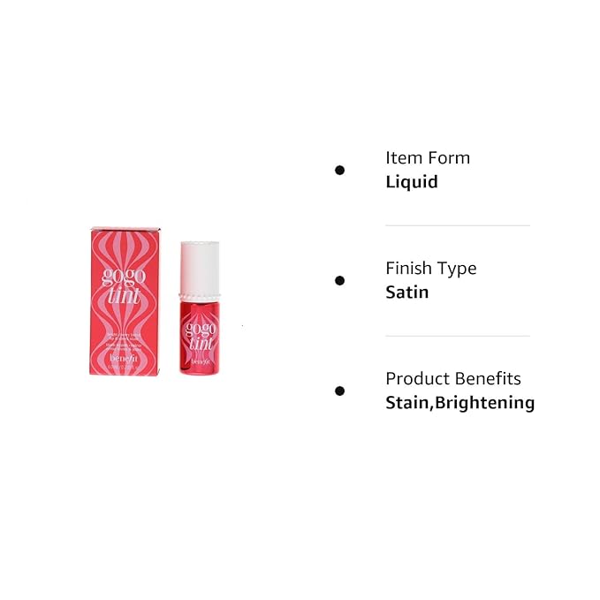 Benefit Gogo Tint Bright Cherry Tinted Lip & Cheek Stain, 0.2 Fl Oz