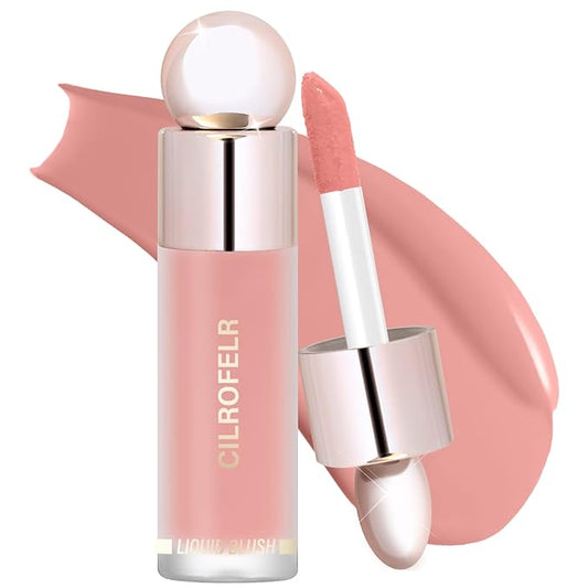 Cilrofelr Dewy Liquid Blush, Soft Cream Liquid Blush Nude Peach)