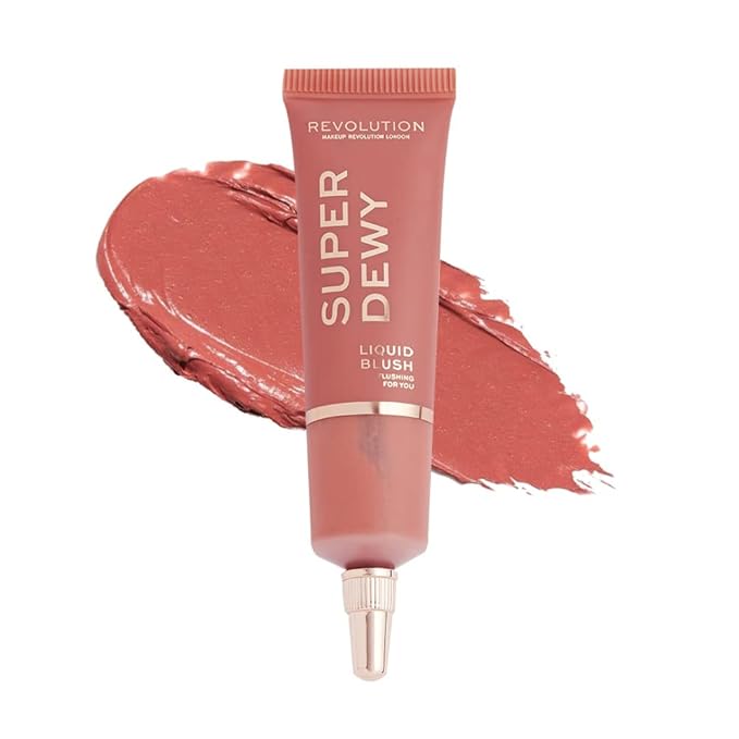 Revolution Beauty, Superdewy Liquid Blush, Richly Pigmented & Buildable, Blendable Formula, Flushing For You, 0.5 Fl. Oz.