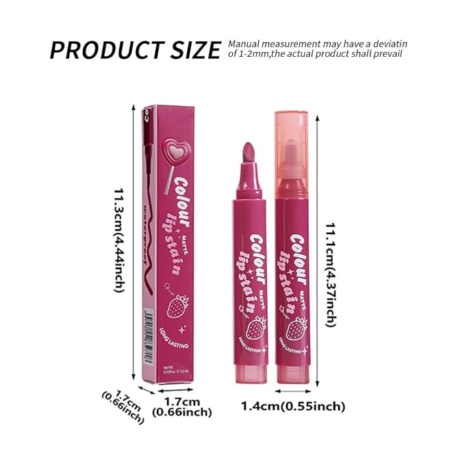 Lip Stain, Waterproof lip tint, Matte Color Look, Longlasting All Day Wear Lip Color, Smudge Proof Natural Finish, Precise Chisel Tip Marker,non sticky lip gloss,kiss proof lip color 05#