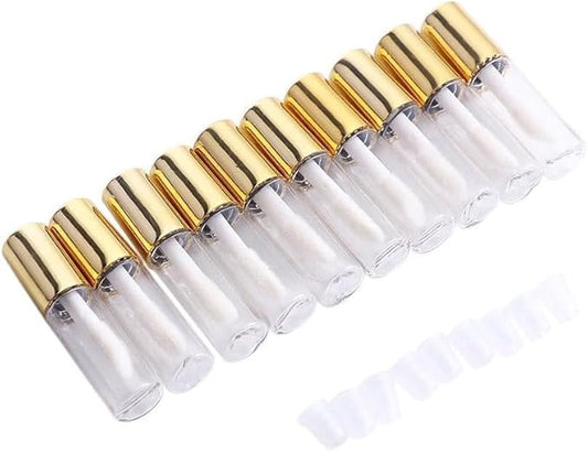 10 Pcs Gold Clear Round DIY Empty Lipstick Gold
