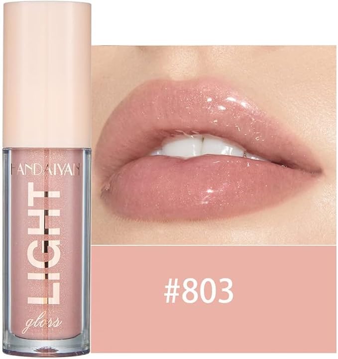 6PCS Lip Oil Light Lipgloss Set, Moisturizing Hydrating Lip Glow Oil Lip Gloss Kit High Shine Lip Plumping Glass Finish Lip Gloss Liquid Lipstick for Women (Set C)