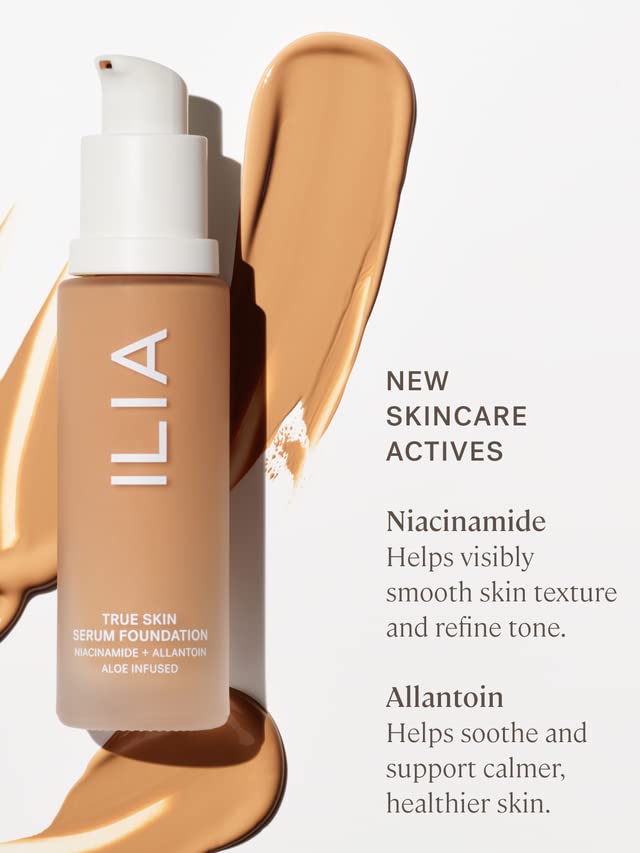 ILIA - True Skin Serum Foundation | Non-comedogenic, Cruelty-Free, Vegan, Weightless Feel, Buildable Coverage, Safe For Sensitive Skin (Texel SF3)