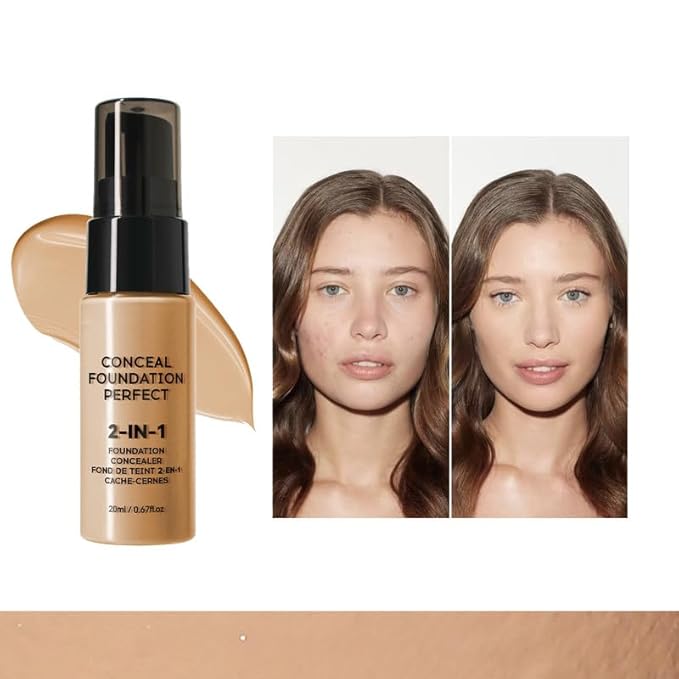 6 Colors Liquid Foundation Long-Lasting,Poreless Liquid Oil Concealer