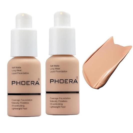 2 Pack PHOERA Foundation, Full Coverage Foundation, Flawless