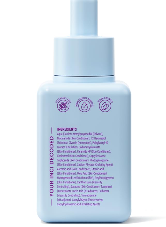 BYOMA Brightening Serum Refill - Barrier Repair Serum - Brightening & Hydrating Face Serum with Hyaluronic Acid, Niacinamide & Ceramides - Hyaluronic Acid Serum For Face - 1.01 fl. oz Refill