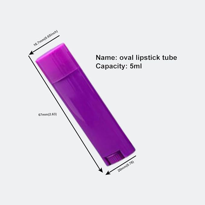 5ml 100Pcs Empty Oval Deodorant Lip balm Tubes Containers Twist-up Refillable Containers for Lipstick,Chapstick,Homemade Lip balm,DIY Deodorants(Purple)
