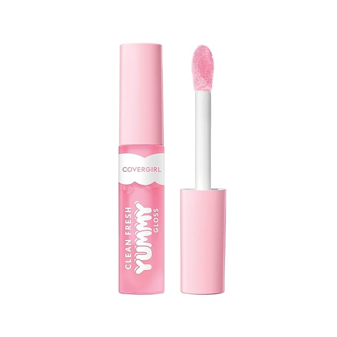 COVERGIRL Clean Fresh Yummy Lip Gloss, Sheer, Natural Scents, Vegan Formula - Sugar Poppy
