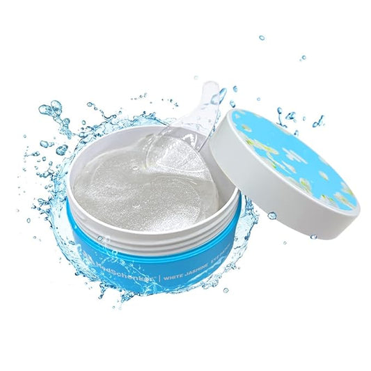 White Jasmine Eye Patches - Korean Eye Patches for Puffy Eyes - Collagen Eye Mask - Under Eye Patches Korean - Puffy Eyes and Dark Circles Treatment, Spa Masks for Women & Men - 60 pcs