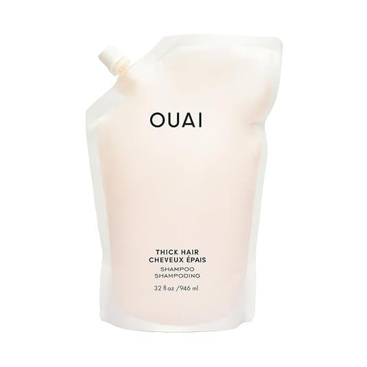 OUAI Thick Shampoo Refill - Moisturizing Shampoo with Keratin, Marshmallow Root, Shea Butter & Avocado Oil for Thick Hair - Strengthens & Hydrates - Paraben, Phthalate & Sulfate Free (32 Fl Oz)