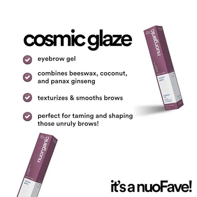 Nuorganic Brow Gel Clear - 6ml Natural Eyebrow Gel Clear, for Brow Growth | Vegan & Cruelty-Free Eyebrow Gel, Infused with Beeswax and Coconut Extract for Sculpting and Nourishing Brows
