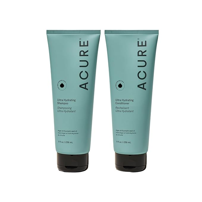 Ultra Hydrating Shampoo & Conditioner Duo - 100% Vegan - With Argan Oil & Pumpkin - Ultra Moisturizing - 8 Fl Oz (Pack of 2)