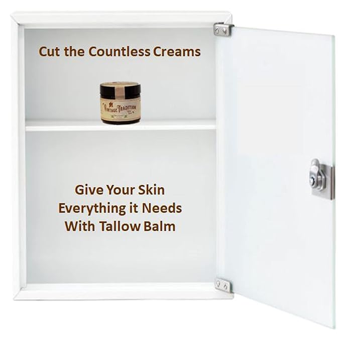 Vintage Tradition Beef Tallow All Purpose Balm - Healing, Hydrating Fragrant Forest Skin Care Salve Replaces Body Lotion, Hand Cream, More - Essential Oil, Olive Oil, and Grass-Fed Tallow, 2 fl oz.