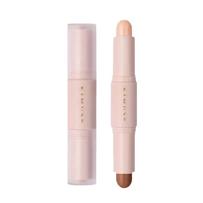 CAHIUYOA 2 Color Cream Contour Stick,Cream Bronzer Highlighter - Deep