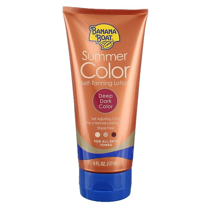 Banana Boat Summer Color Self Tanning Lotion, 6oz | Deep Dark Color for All Skin Tones, Self Tanner Lotion, Gradual Tanning Lotion, Sunless Tanning Lotion, Banana Boat Self Tanner, 6oz (Pack of 3)