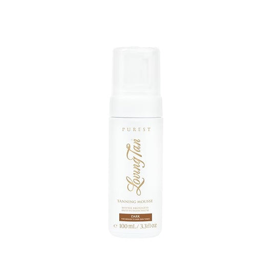 Loving Tan Purest Tanning Mousse NEW, Dark - Sunless Tanner Made From 97% Certified Organic & Naturally Derived Ingredients - Up to 5+ Self Tan Applications Cruelty Free, Vegan Friendly - 3.3 Fl Oz