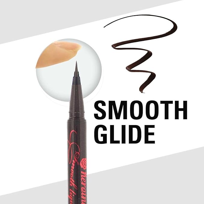 Heroine Make by KISSME Waterproof Smooth Liquid Eyeliner, Japanese Eye Makeup for Smudge-free, Super Keep Brown Black