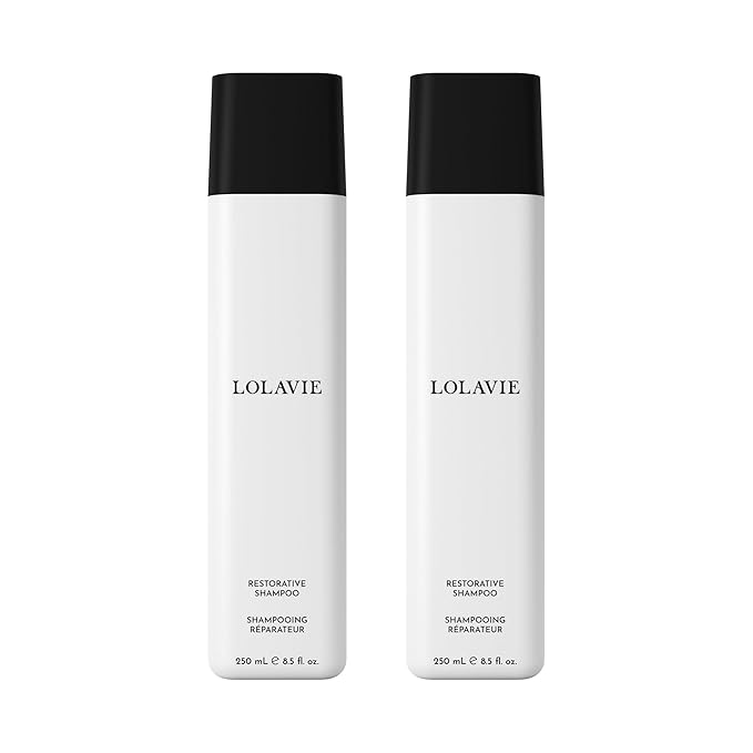 LolaVie Restorative Shampoo - 8.5 oz, 2 Pack - Repairs Look of Damage, Protects from Breakage, Reduces Frizz for 12x Softer, Smoother Hair - Gentle, Color Safe - All Hair Types