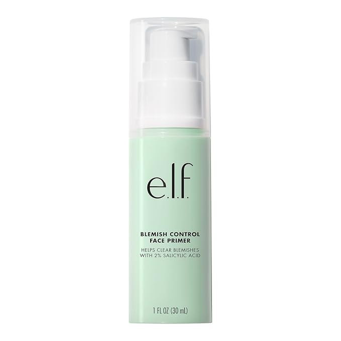 e.l.f. Blemish Control Face Primer, Soothing & Hydrating Makeup Primer For Fighting Blemishes, Grips Makeup To Last, Vegan & Cruelty-free, Large