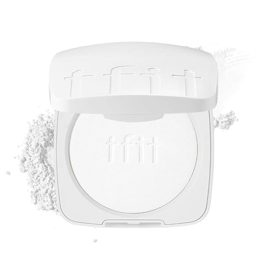 Finish Setting Pact - Blurs Pore & Fine Lines, Long-wearing, Matte Finish, Ideal for Oily Skin, Korean Makeup, 0.14 Oz. (01 White, 0.14 Oz.)