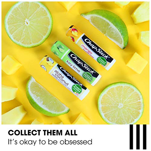 ChapStick Tropical Paradise Collection Mango, Lime and Coconut Lip Balm Tubes Variety Pack for Lip Care - 0.15 Oz (Pack of 3)