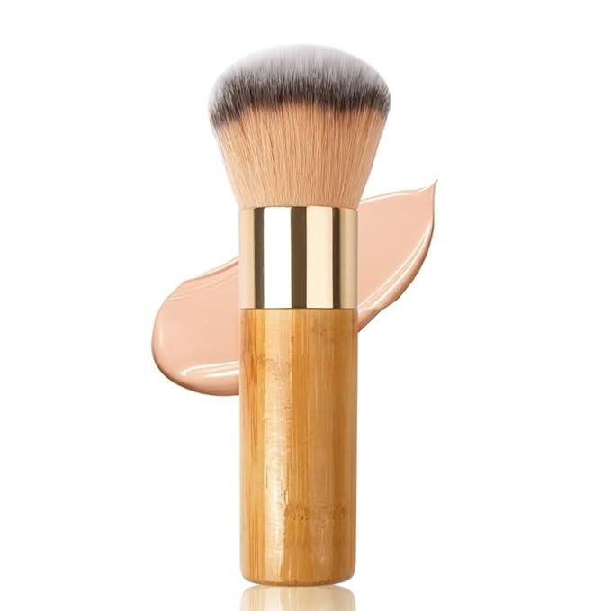 Bronzer Tan Self Tanning Brush, Vegan Large Kabuki Brush for Powder Foundation Self Tanner Applicator Brush, Professional Kabuki Foundation Blush Self Tanner Blending Brush for Face