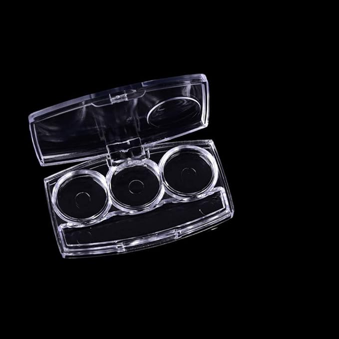 10 Pcs Clear Empty Eyeshadow Palette Plastic Eyeshadow Storage Box Case with 3 Grids Palettes Lipstick Box Pigment Palette Tray Plastic Cosmetics Container Box DIY Makeup Powder Sample Box